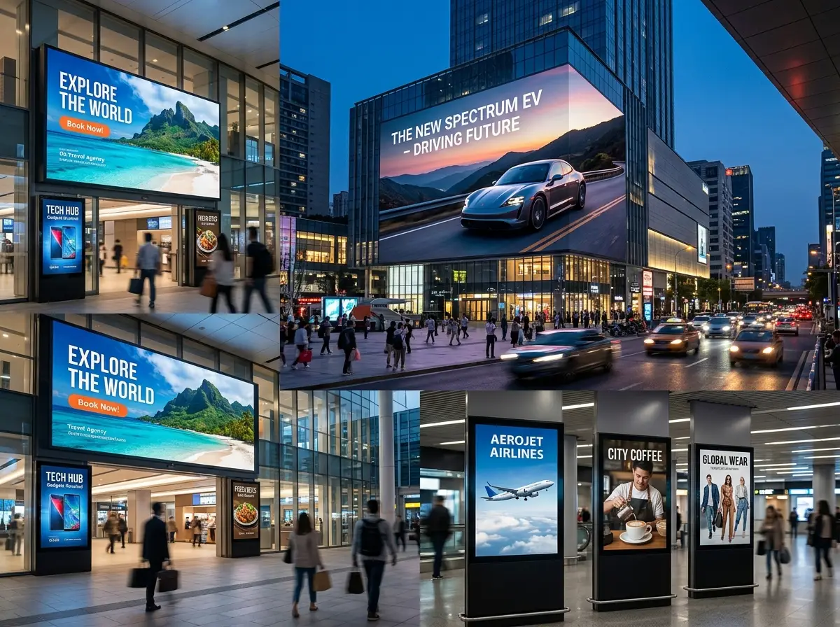 digital screen advertising content design for LED displays and outdoor billboards