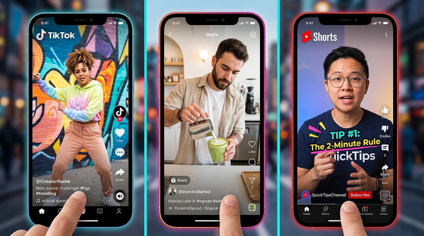 Engaging short-form videos for TikTok, Reels, and YouTube Shorts optimized for reach and audience retention.